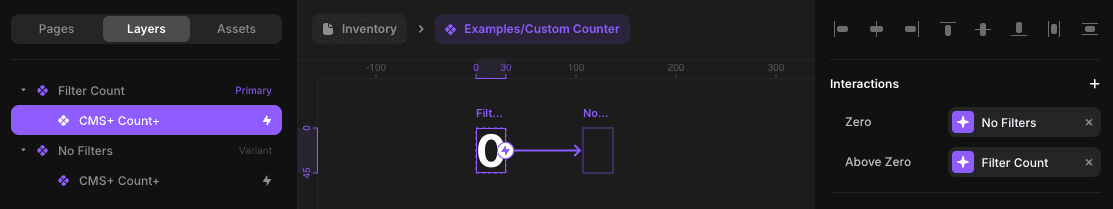Example of using Count+ interactions.