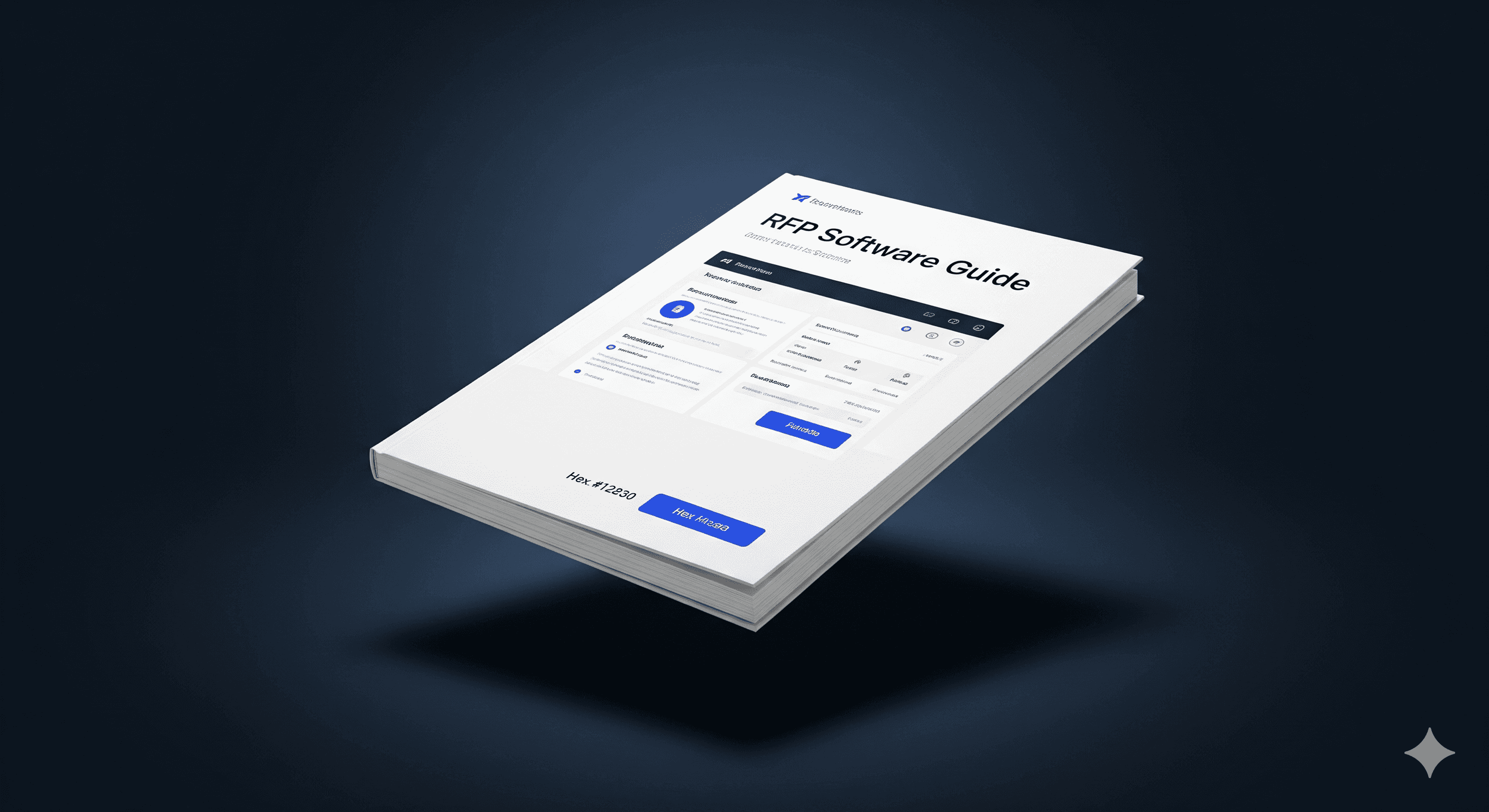 Graphic of person at computer looking at rfp for rfp software