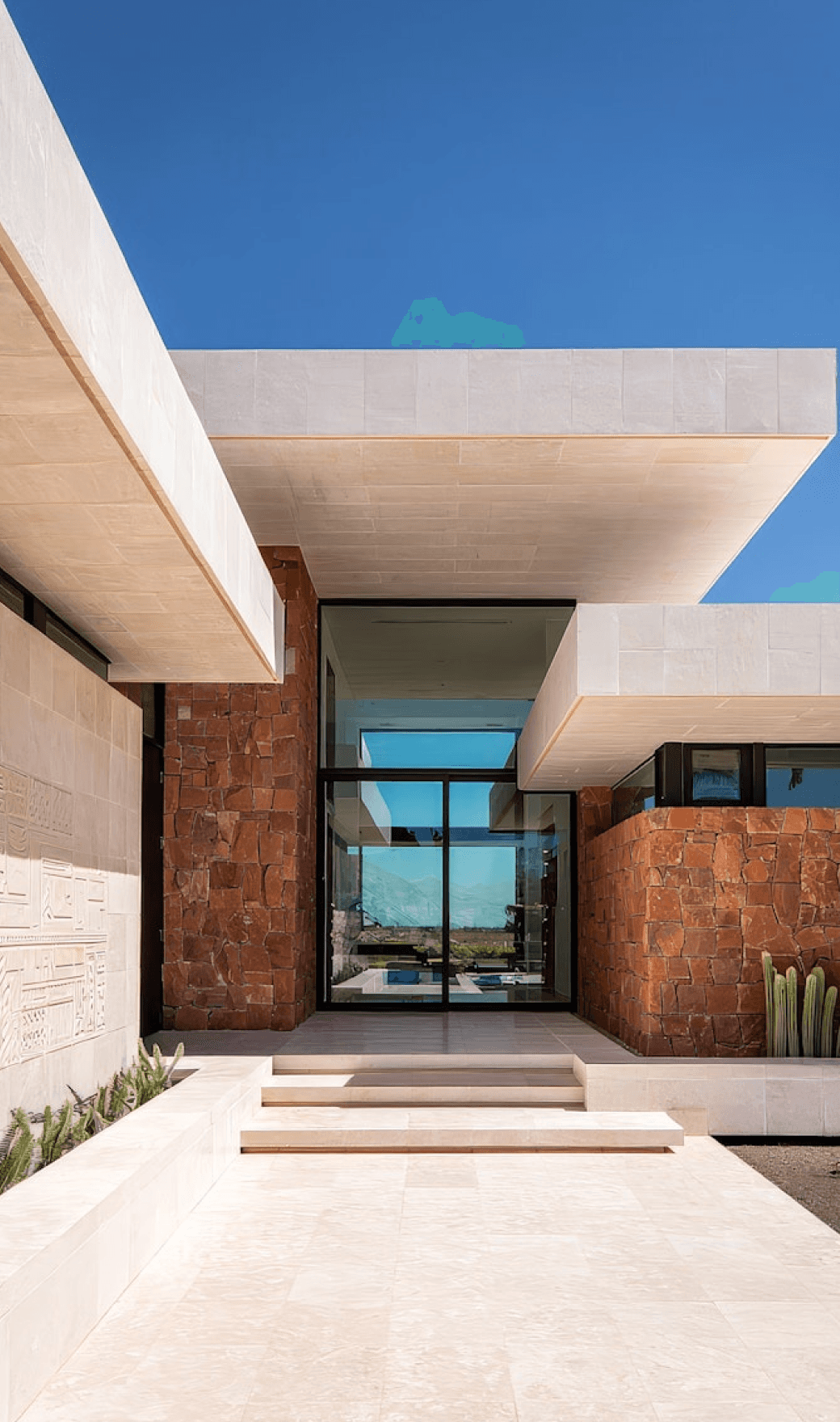 Modern desert home entrance