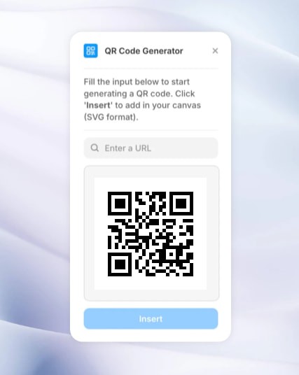 Screenshot of Framer QR code plugin