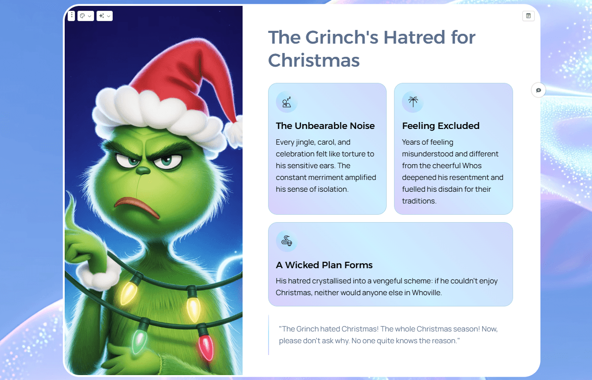 Gamma's slides often extend beyond the 16:9 dimensions