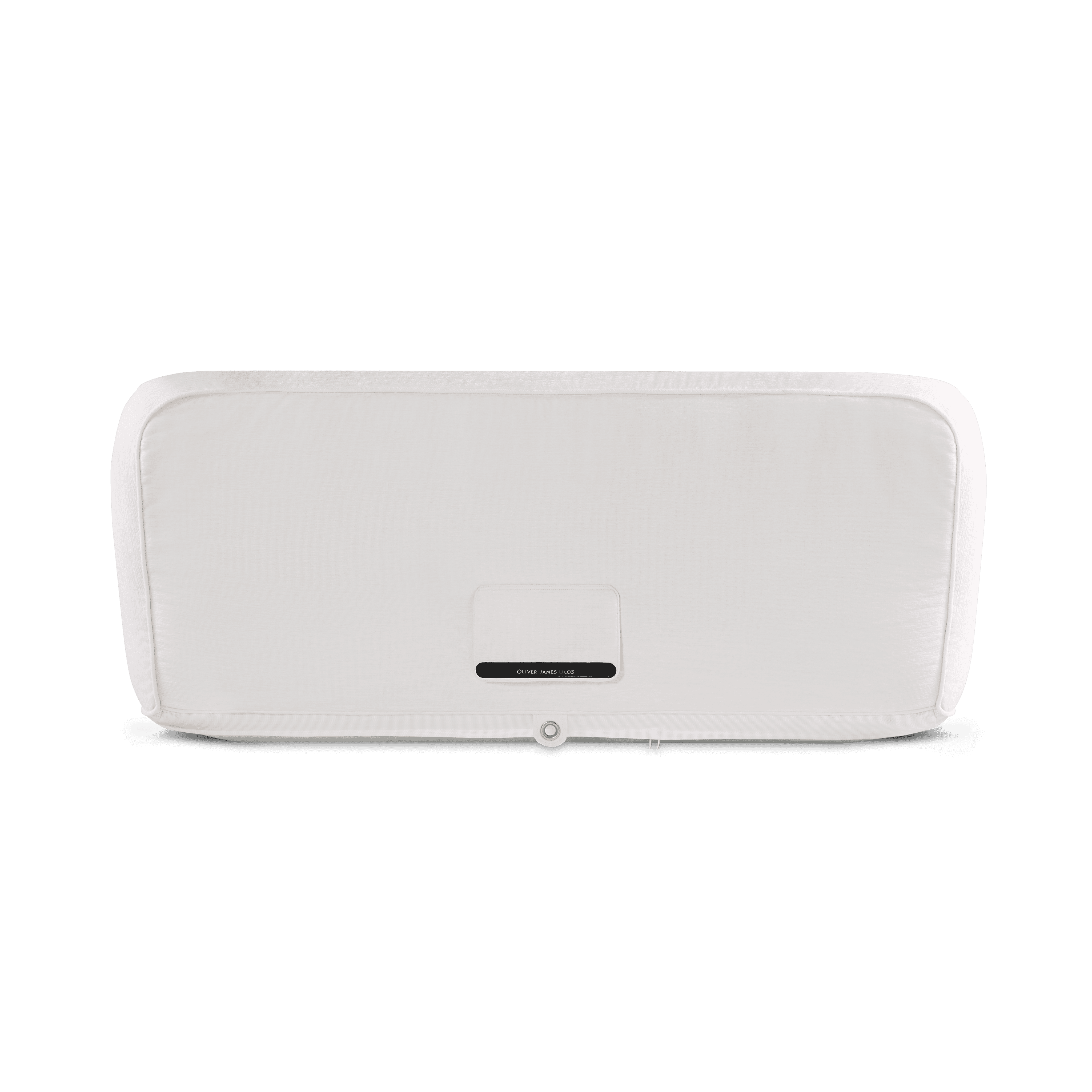 Double chenille pool float side profile showing quilted white panels and white protective base