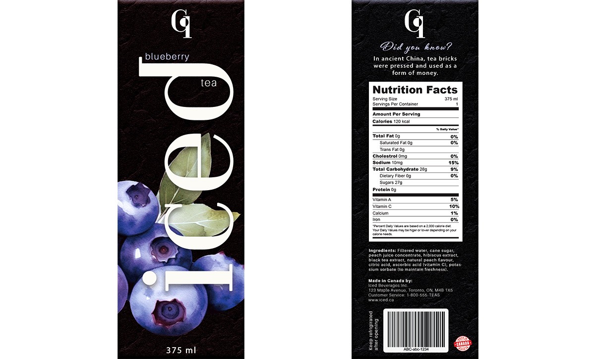 Iced iced tea label design