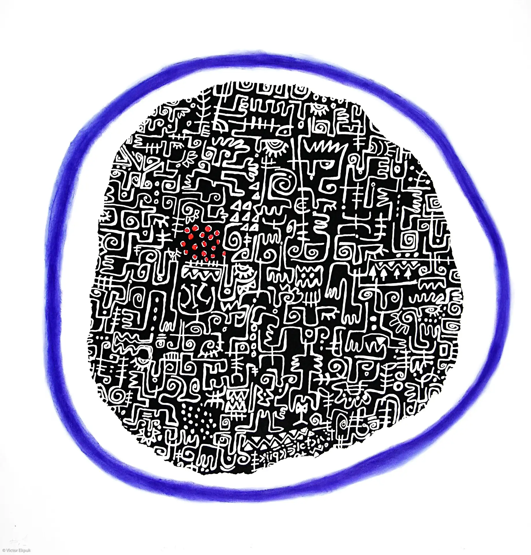 Children of the Fullmoon
(2006) Acrylic and pastel
on pigment. 43 in. × 50 in.