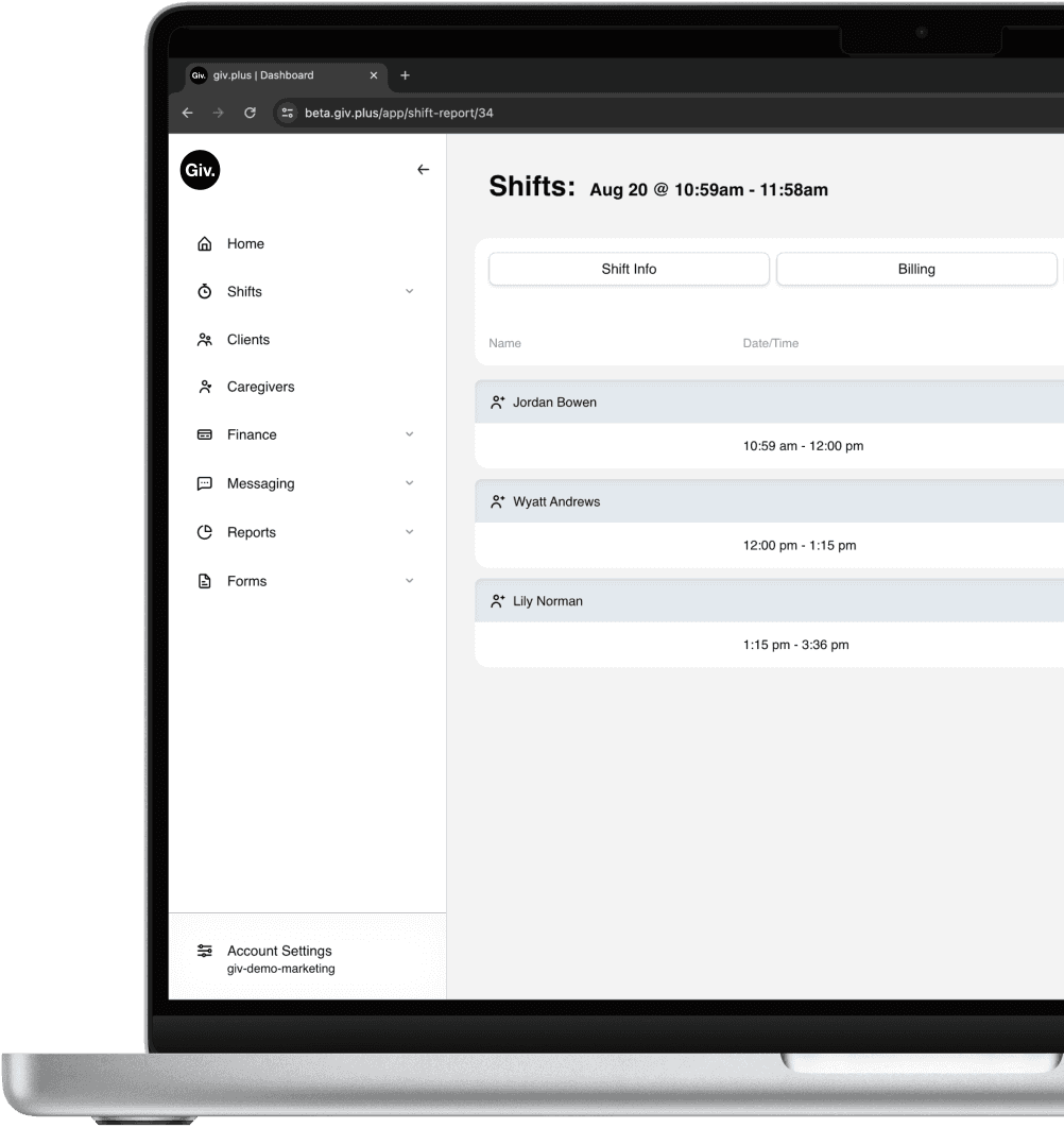 Shift report software.