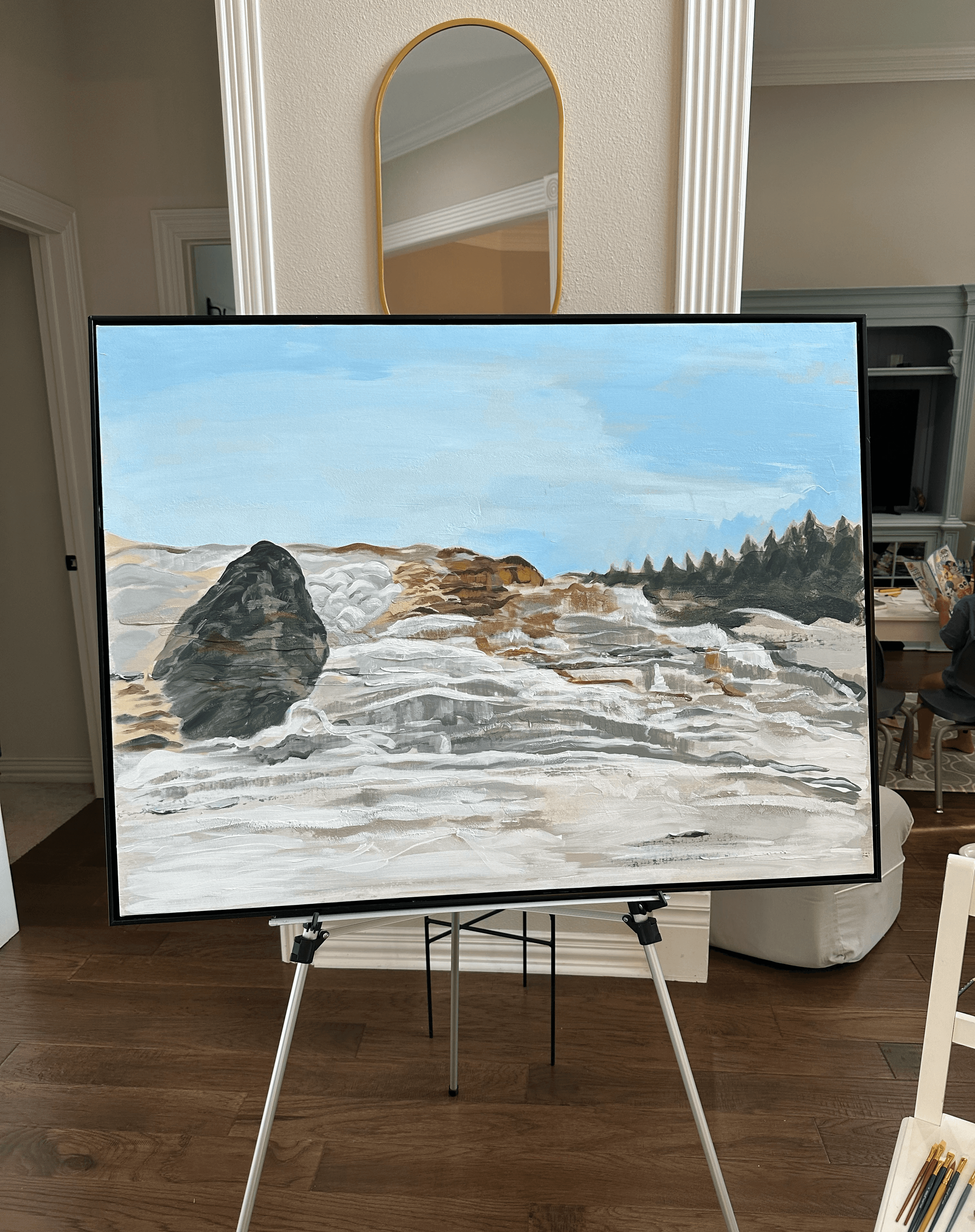 a person standing in front of a building