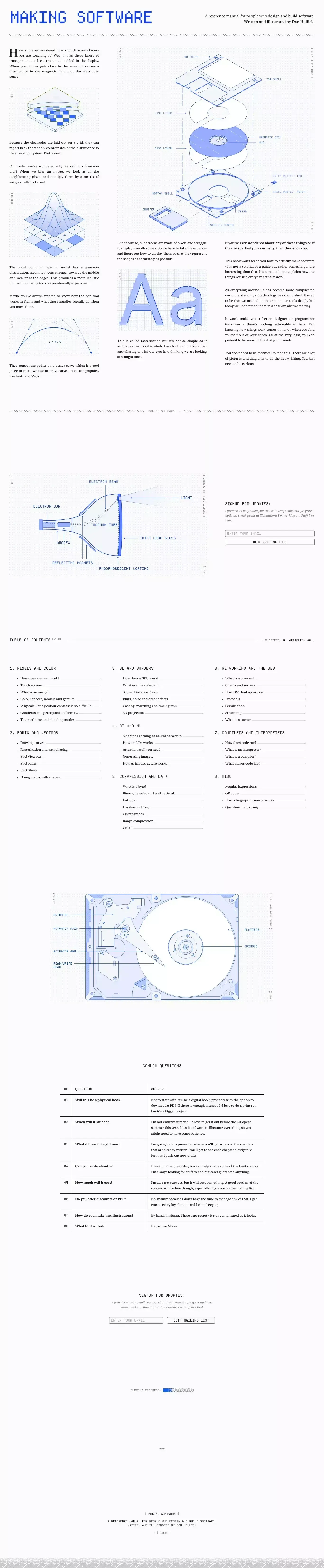 MAKING SOFTWARE landing page screenshot showcasing Education and Tech design