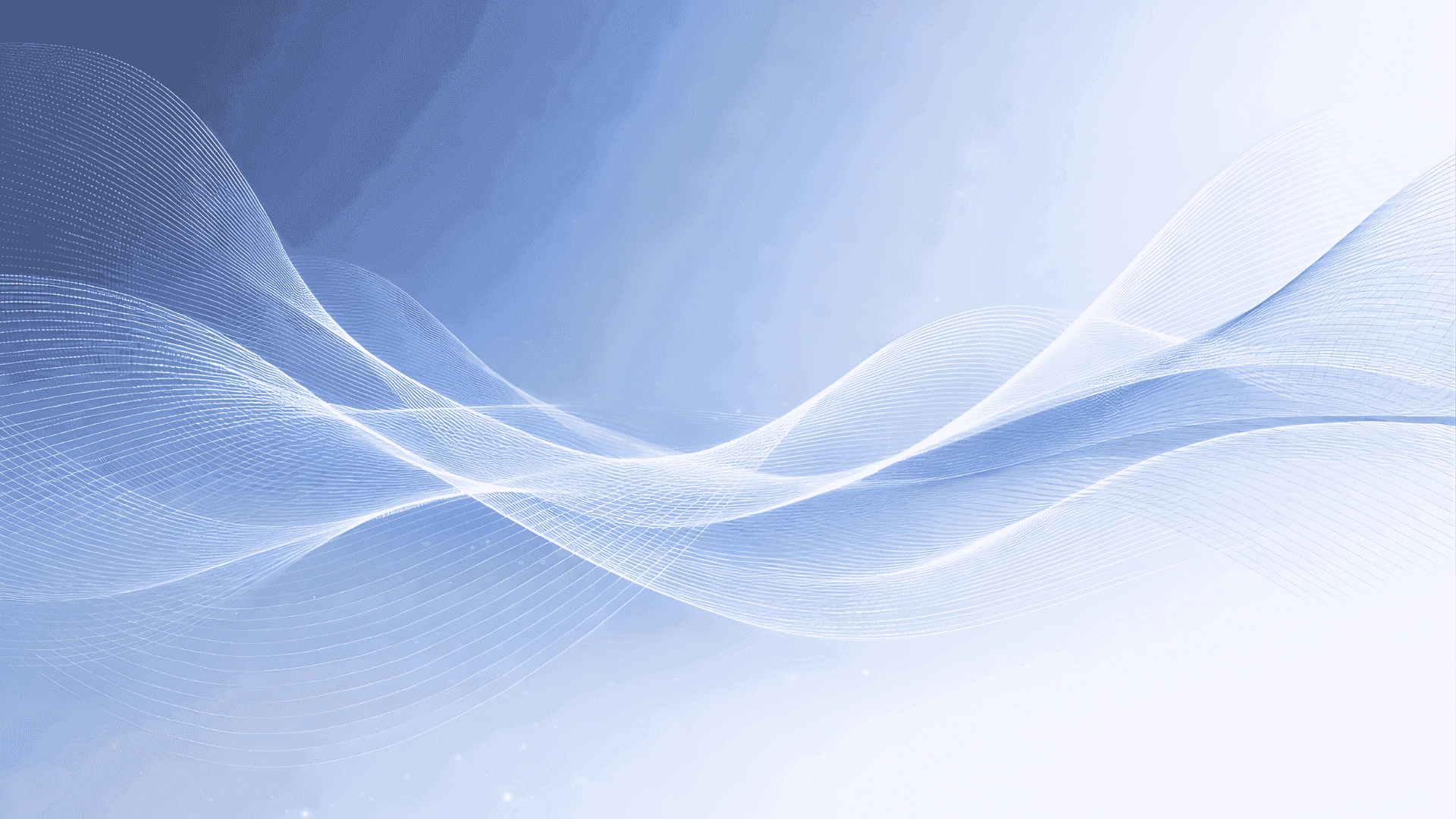 Abstract flowing waves on gradient blue to white background.