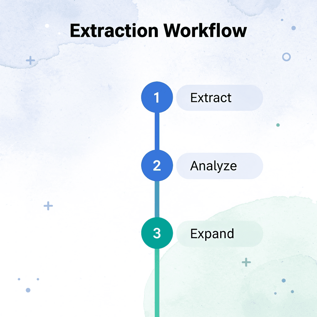 Three-step workflow for document extraction