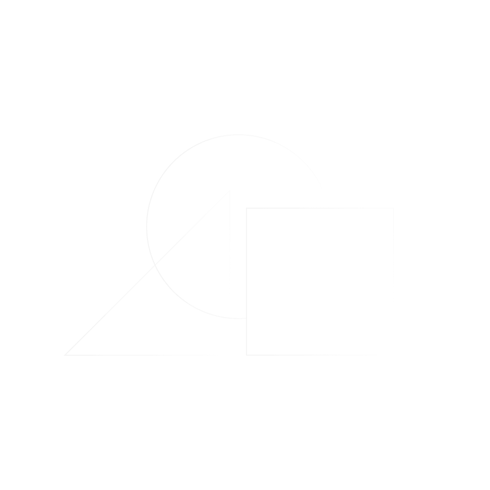 Linienzeichnung der Bauhausgrundformen Kreis, Dreieck und Quadrat