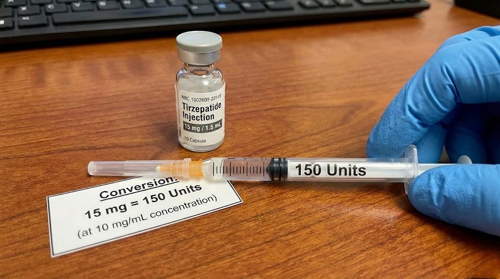 How many units is 15 mg of tirzepatide