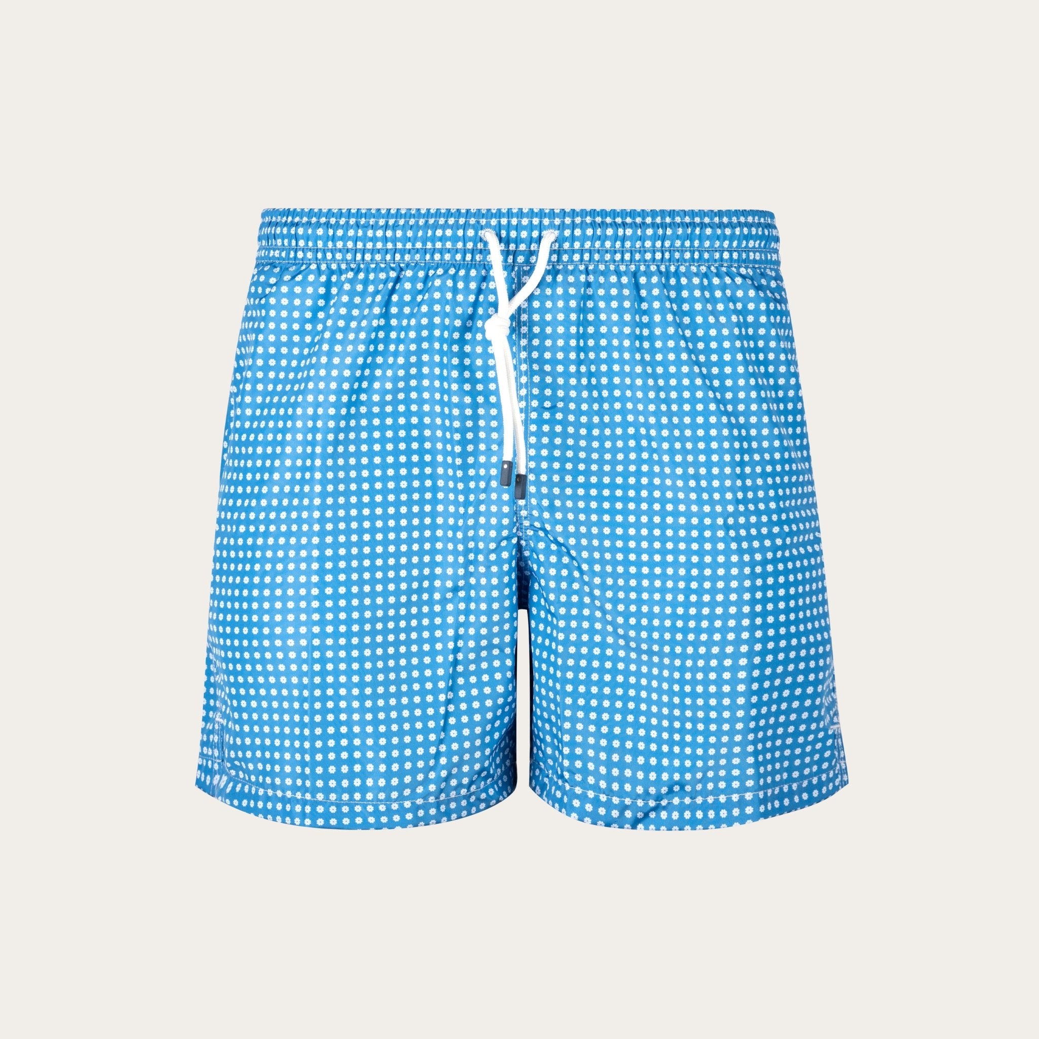 Madeira – The Sustainable Swim Trunk – Floral Blue / White - Mandelli UK