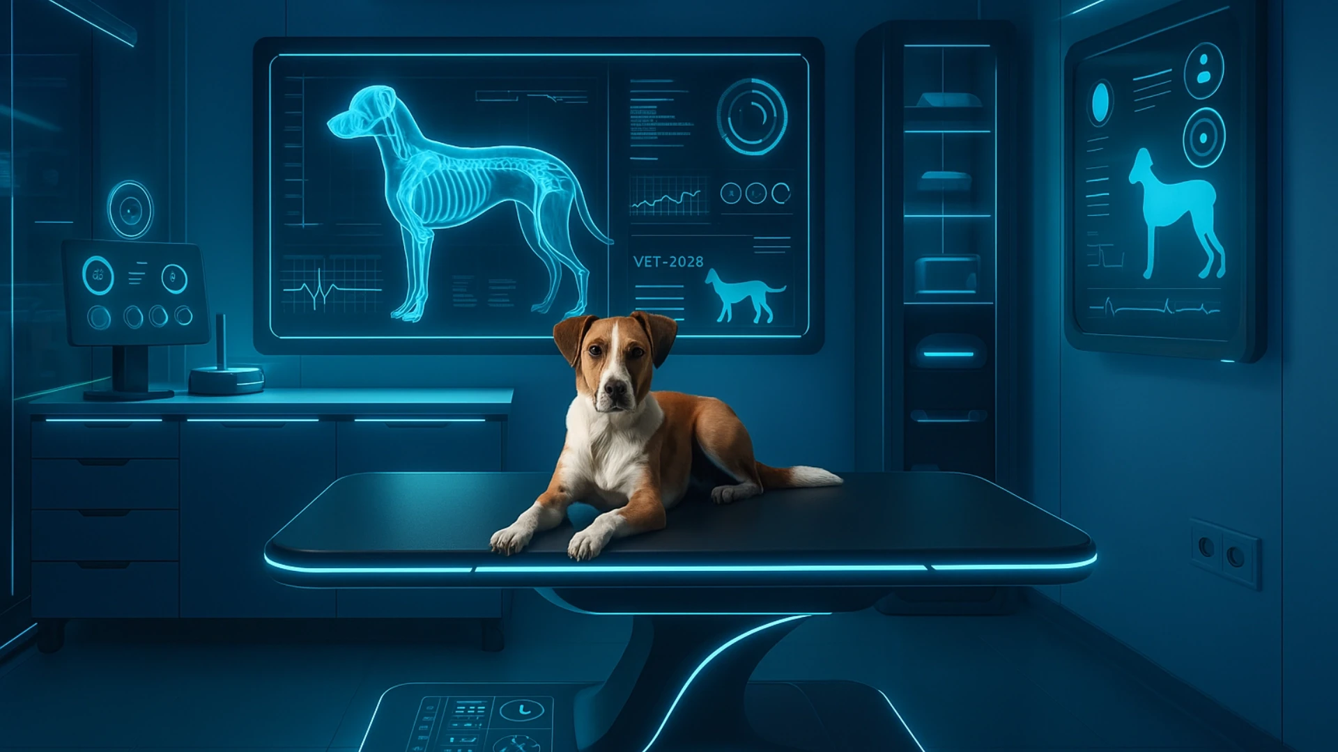 Imagem gerada por Inteligência Artificial - Um cachorro sobre uma mesa
