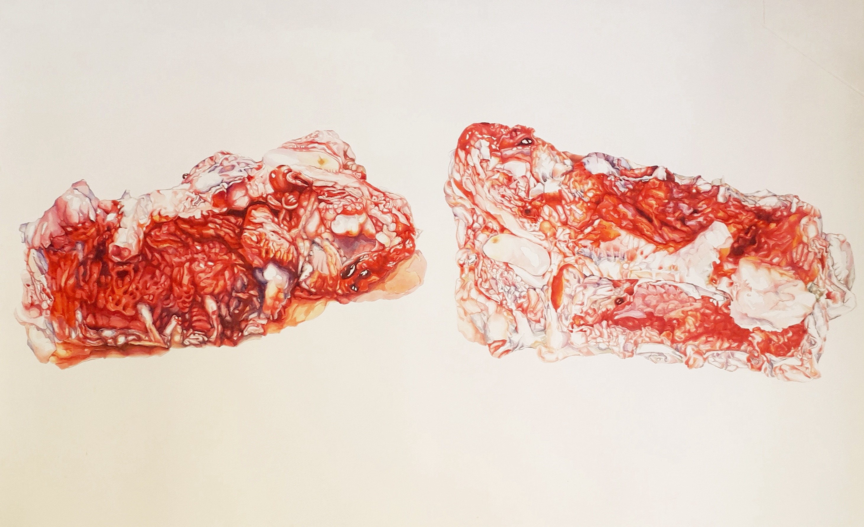 herd of sheep on road painting