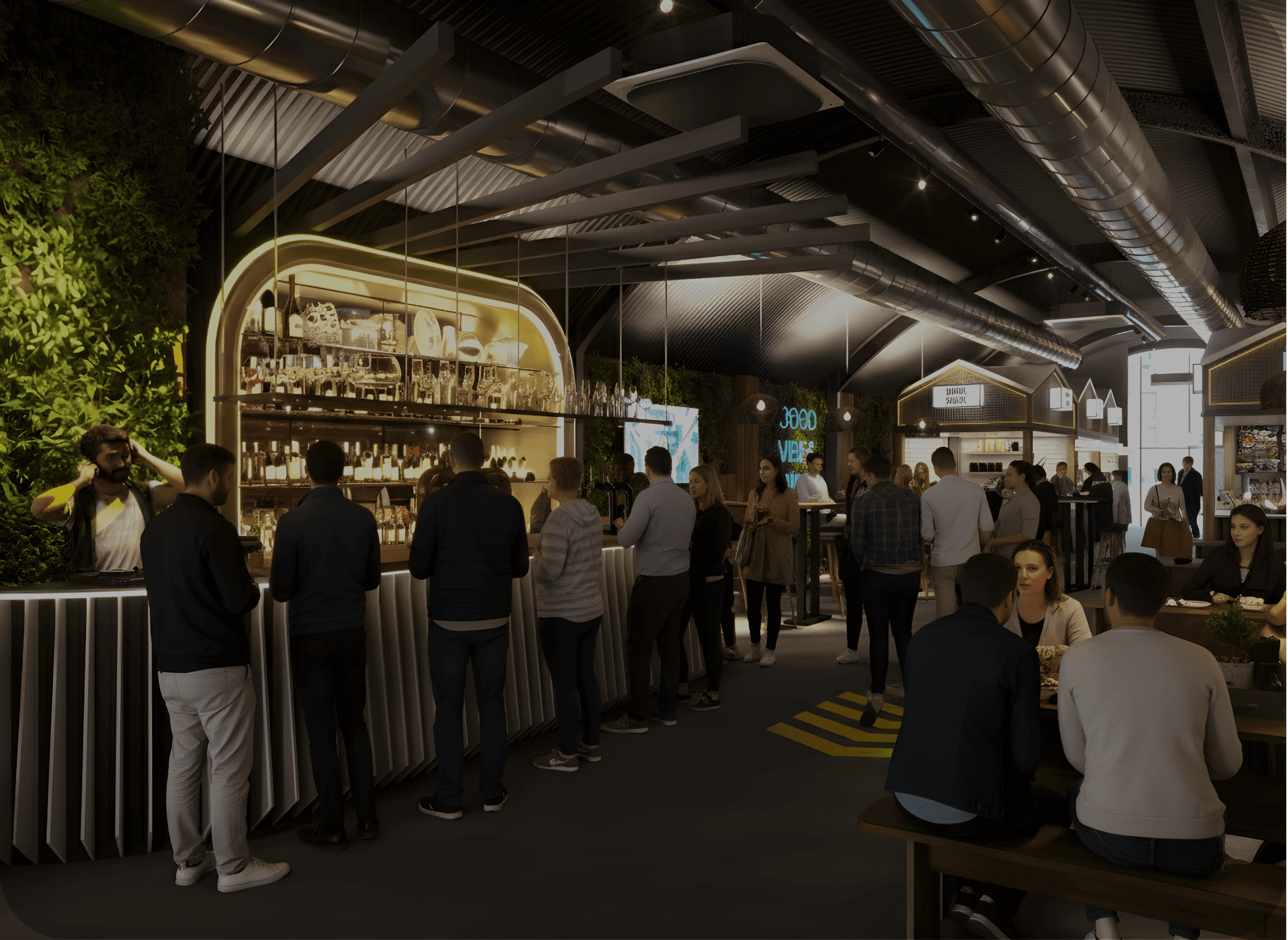 cappuccino in background with plant