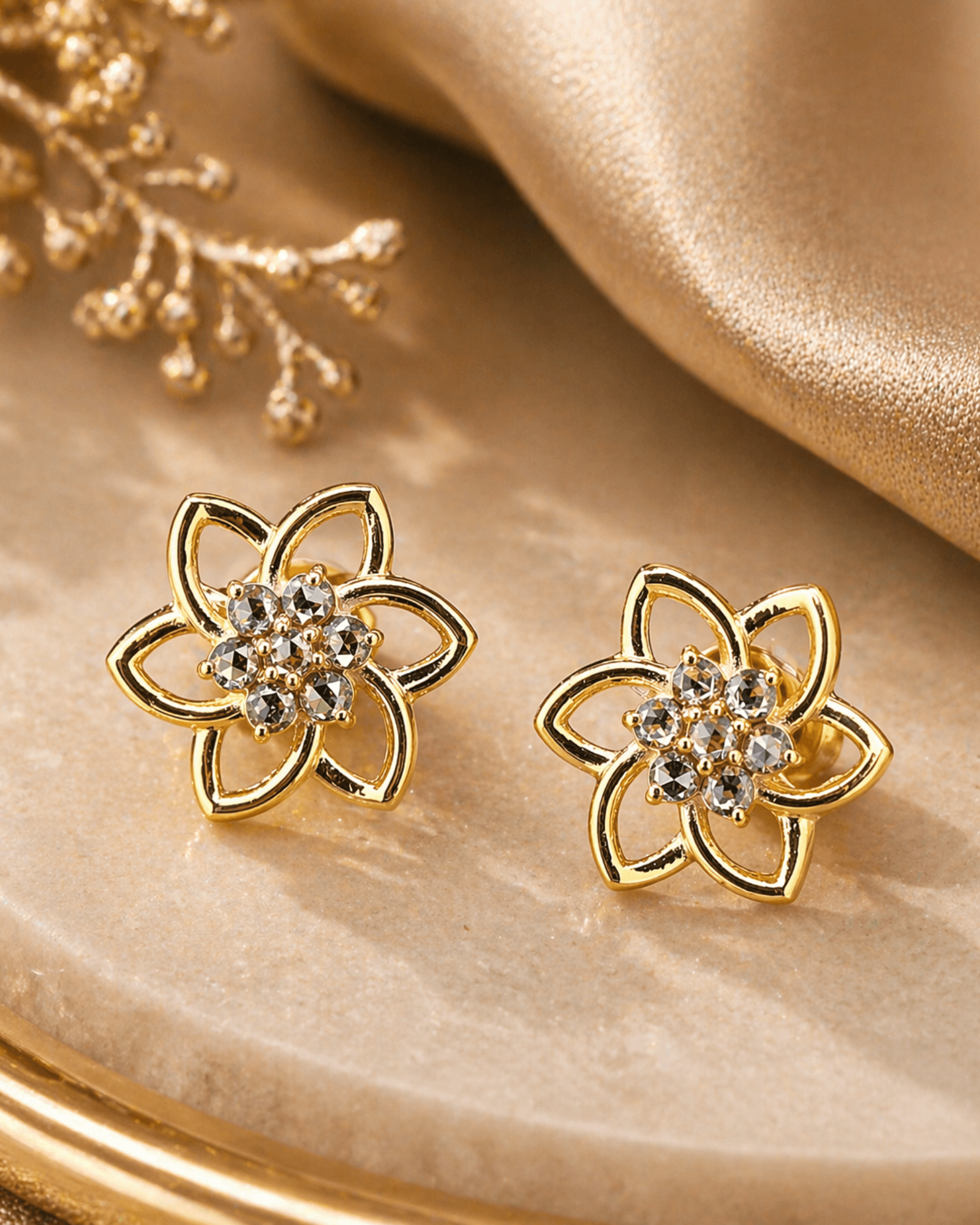 Starlight uncut diamond earrings