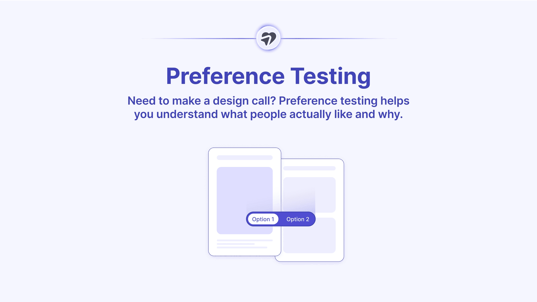 Short explanation about preference testing and a corresponding blog section to explain the UX research method + what UX research templates on Useberry works best with it