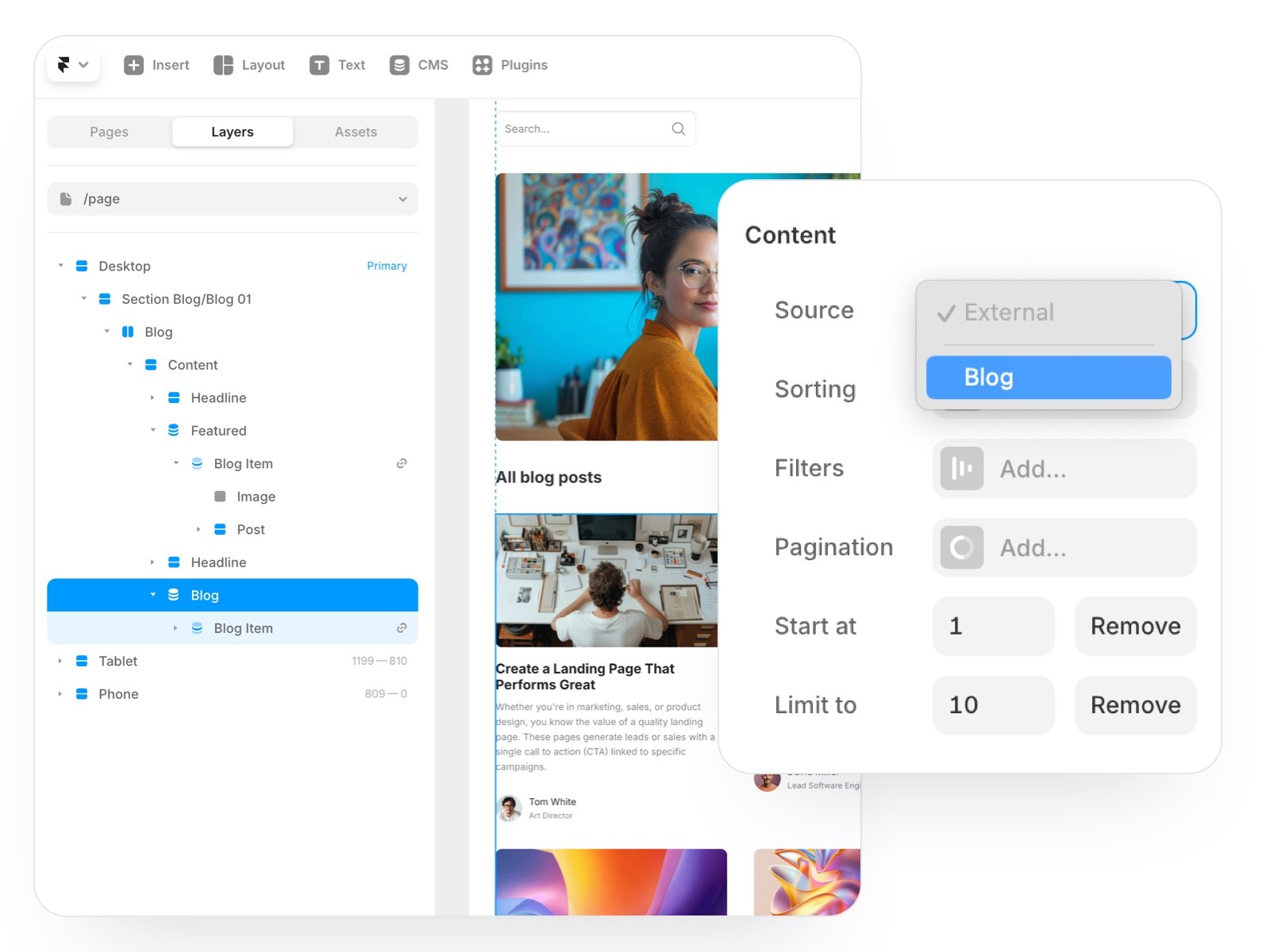 How do I create CMS collections in my Framer project?