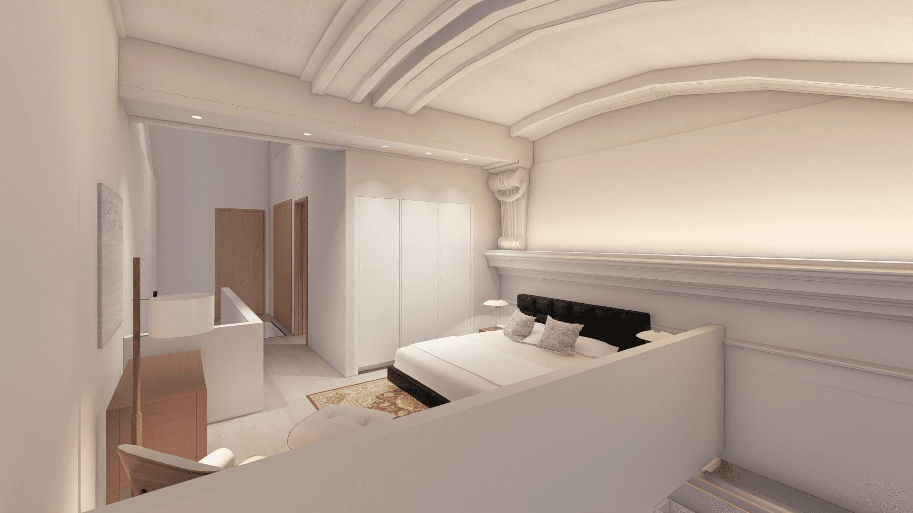 patio set in terrace overlooking city