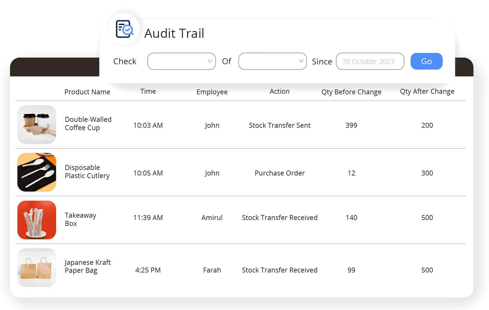 StoreHub POS audit trail tracking stock transfers and inventory changes in real time.