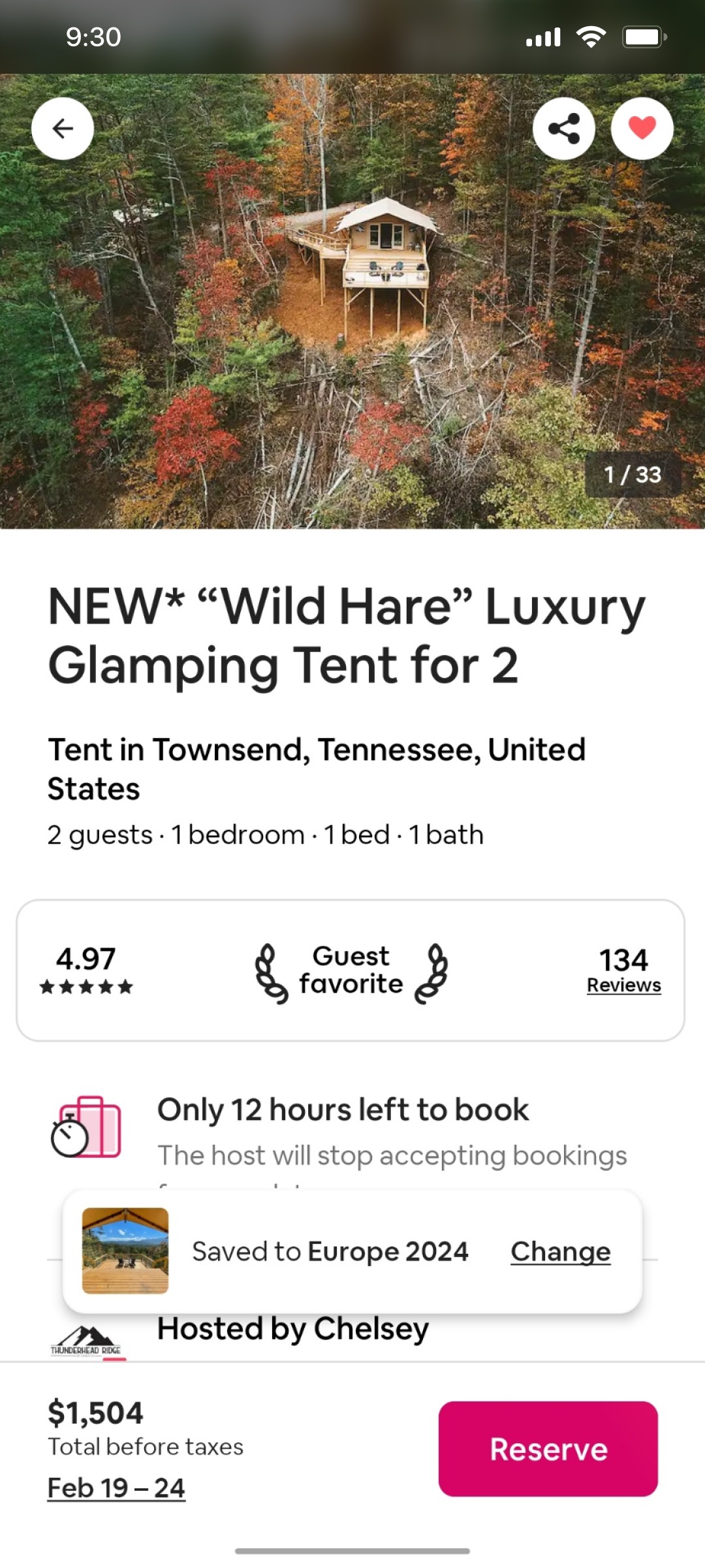 Airbnb Stay in details screen
