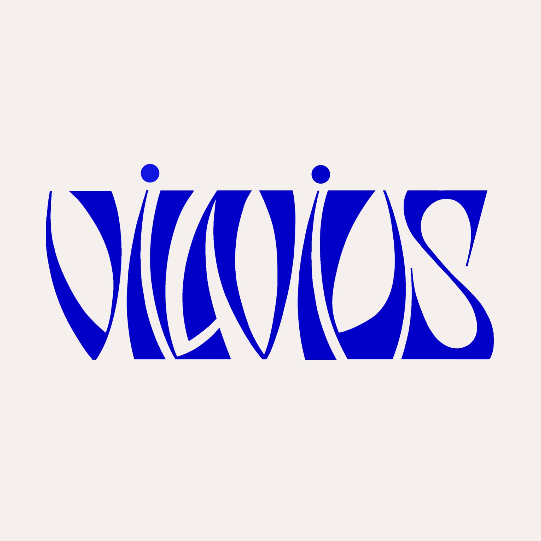 Lettering of city Vilnius with bold high contrast letterforms on a forest green background