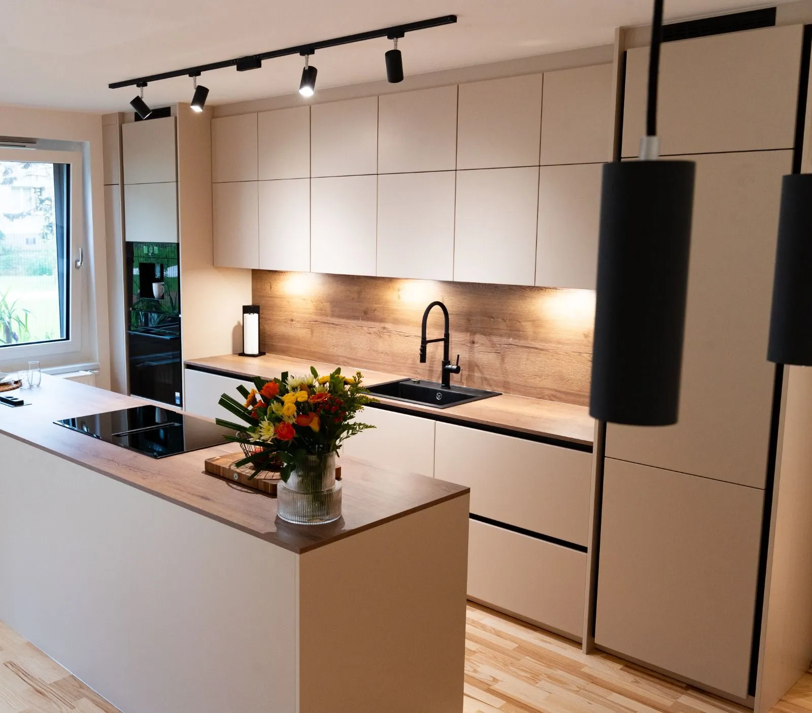 modern dark blue interior with men