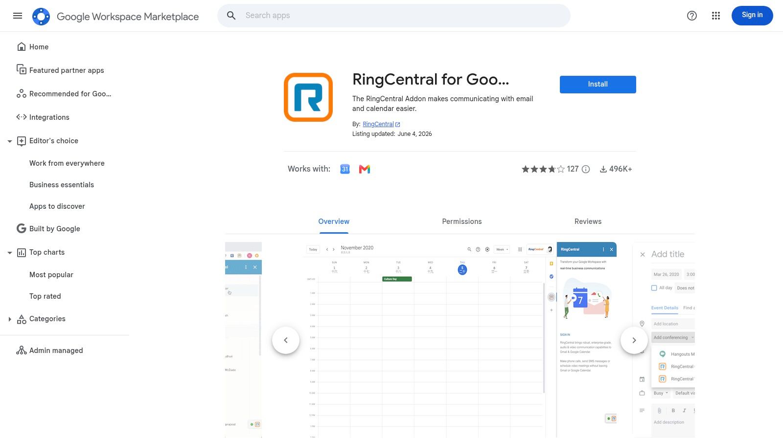 RingCentral for Google Workspace
