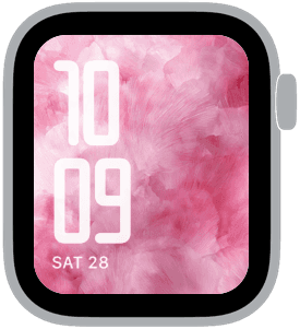 rosewater drift Apple Watch face preview 3 featuring floral, watercolor, abstract, and gradient.