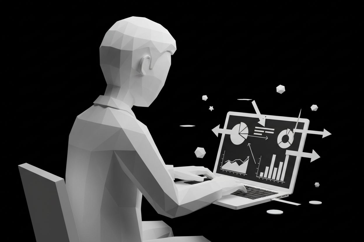 Marketer analyzing charts