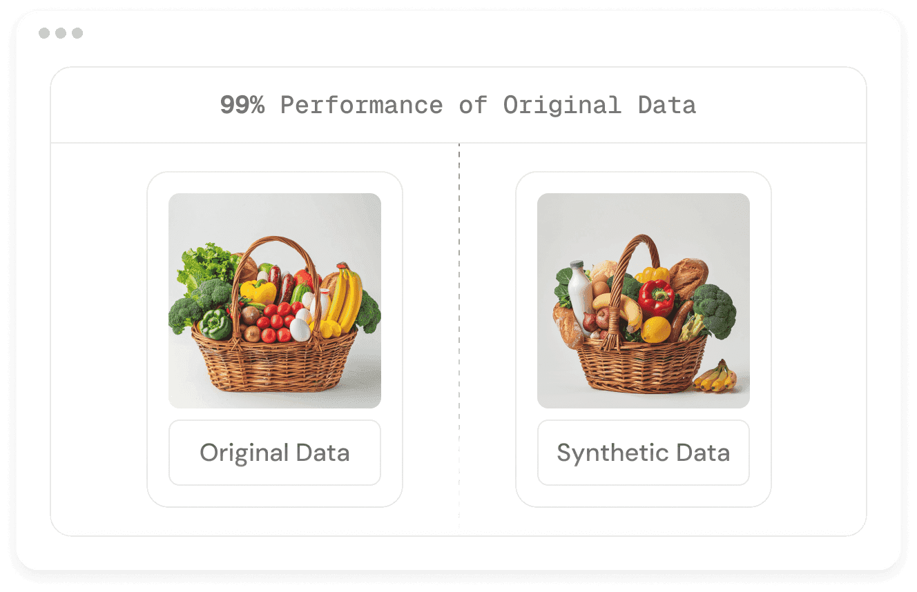 CUBIG generates high-fidelity synthetic data that mirrors the statistical patterns and distribution of actual datasets for accurate performance.