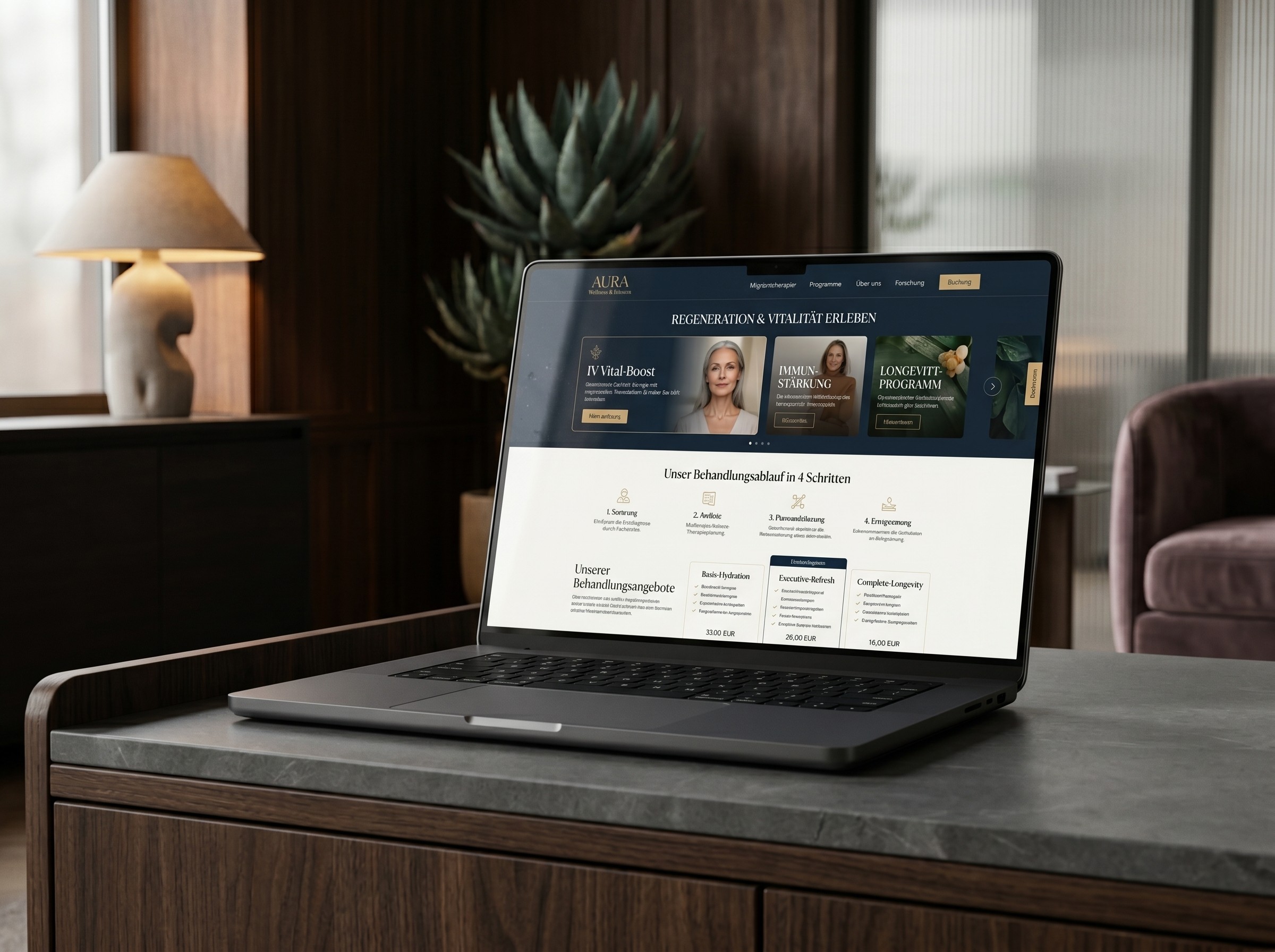 Premium Website Design für Wellness Clinic im Rhein-Neckar Raum