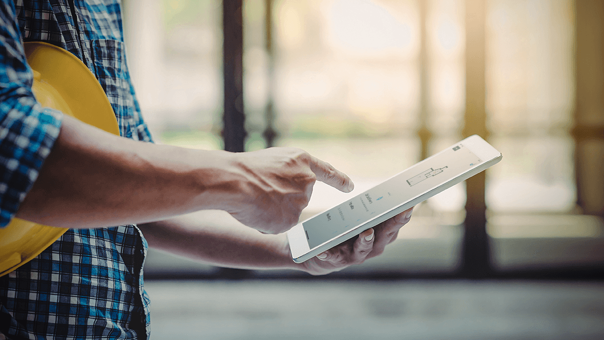 magic plan field workflow with a professional using a tablet for project updates