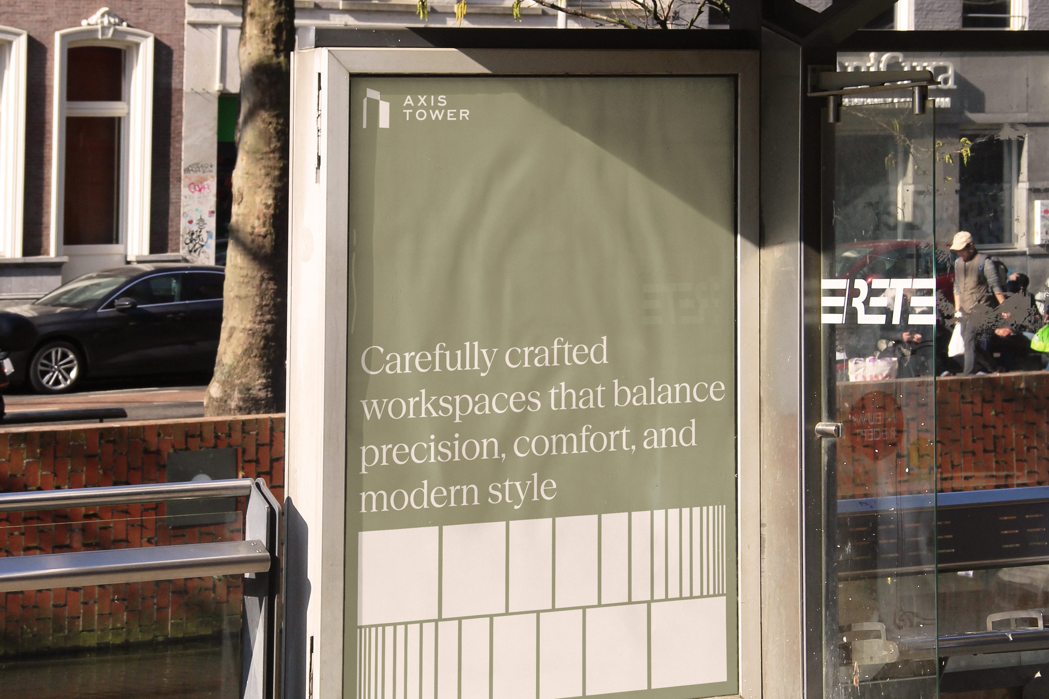 Branding and visual identity design for premium, luxury office building in Douala, Cameroon