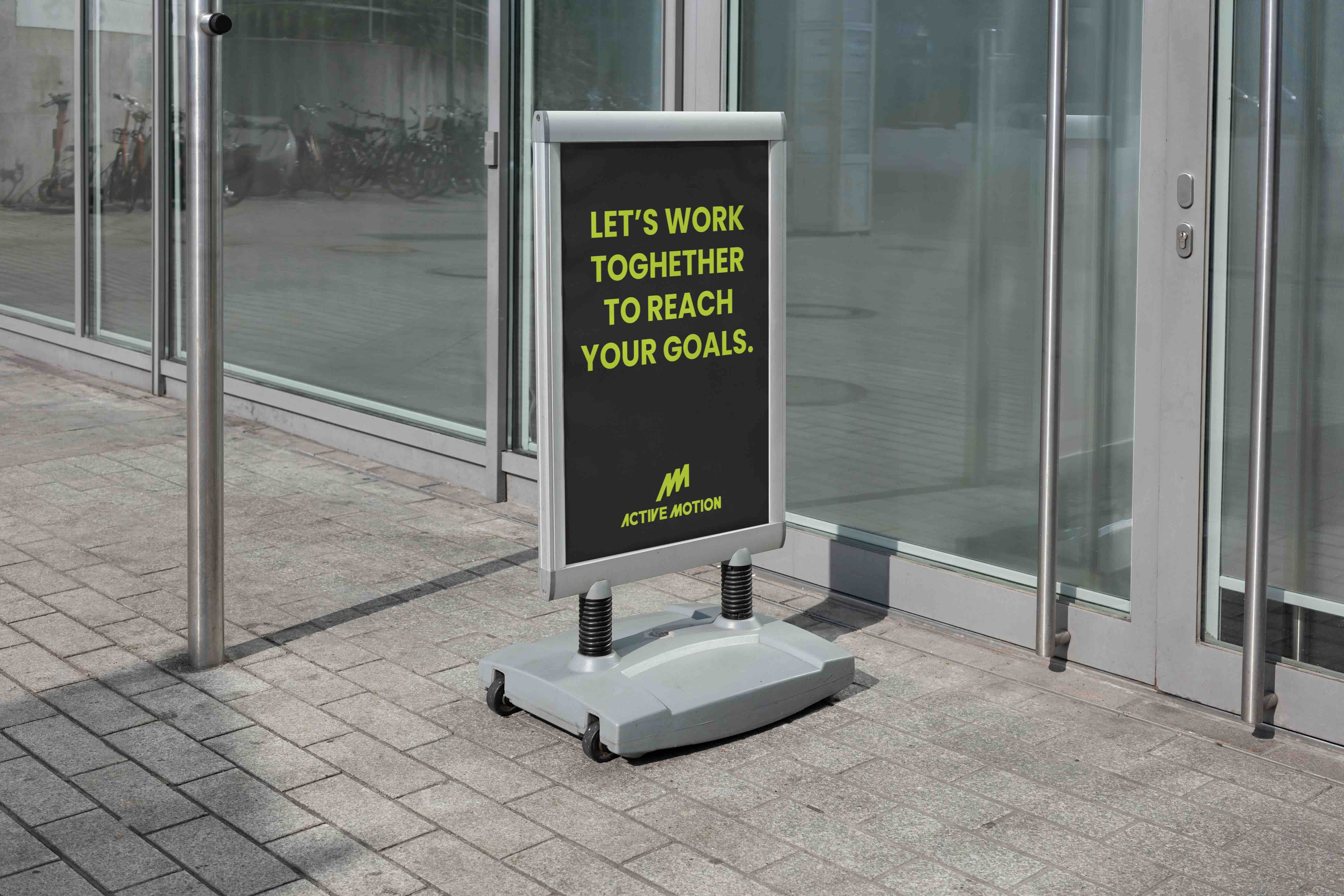Branded out of home sign for personal coaching business Active Motion