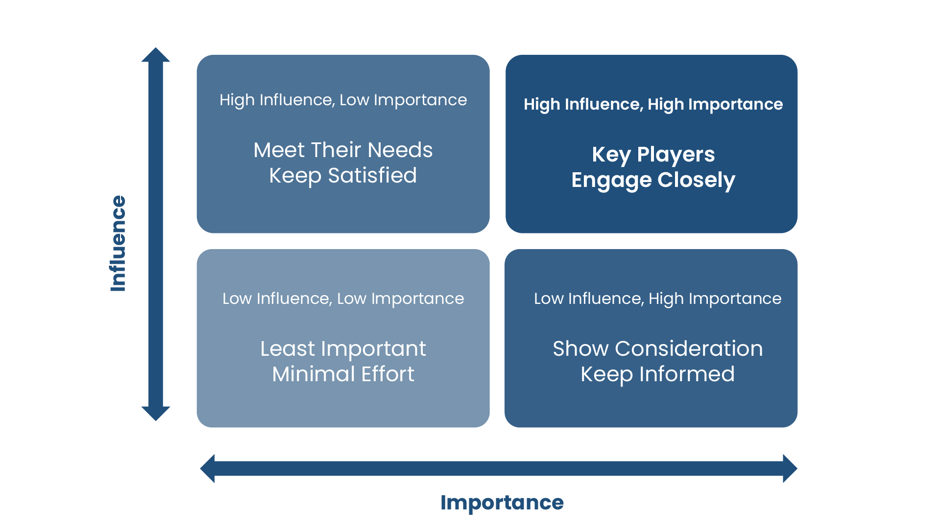 Influence-Importance Matrix of Stakeholder Analysis