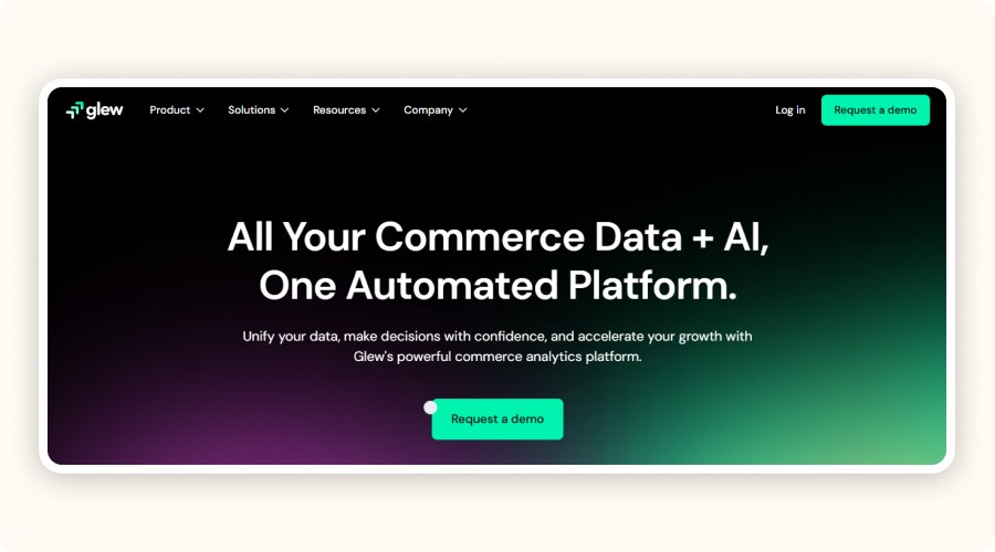 Glew.io homepage showing the message
