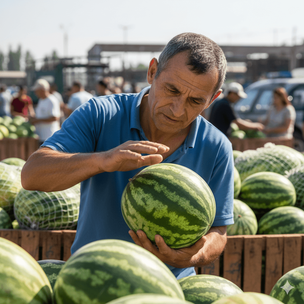 AI generated fruit tapping watermelon check