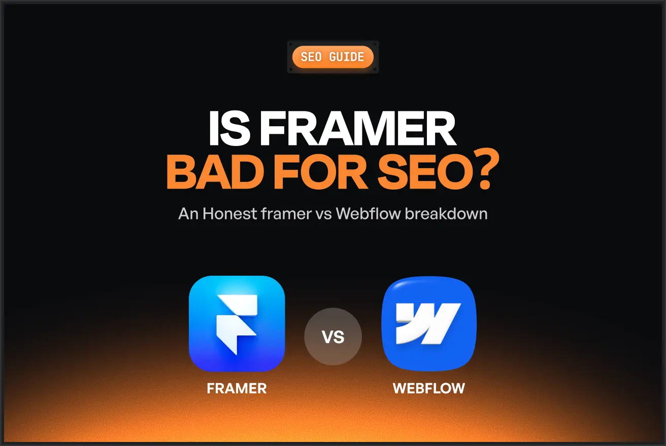 Framer vs Webflow for SEO Image
