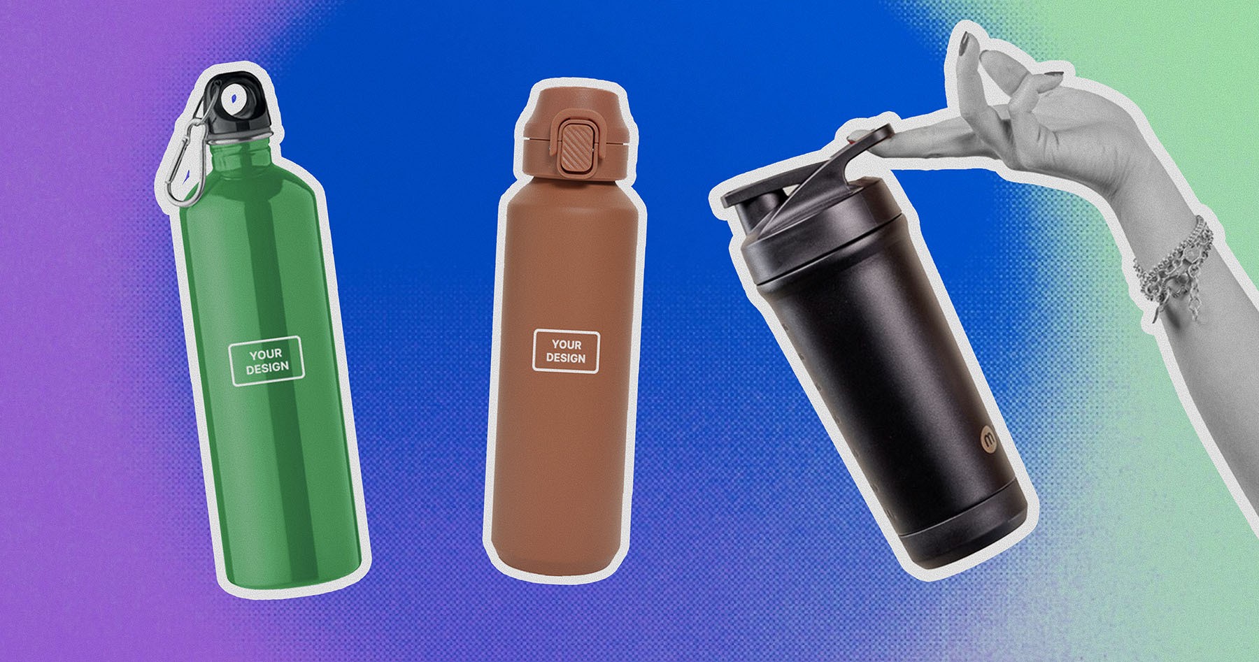 Reusable sports drink bottles, perfect for employee wellness and eco-friendly corporate gifts.