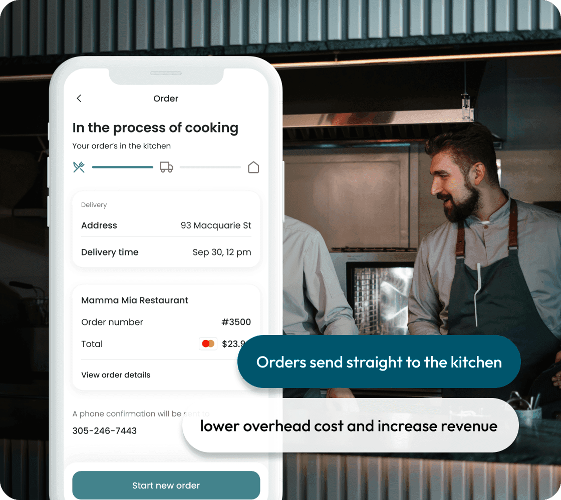 happy restaurant employee with streamline operations with online ordering
