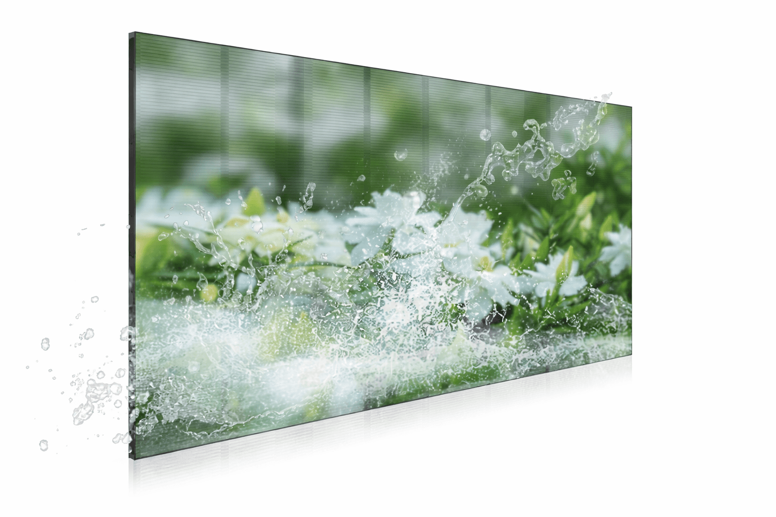 a red, blue and green fluid painting on a black background