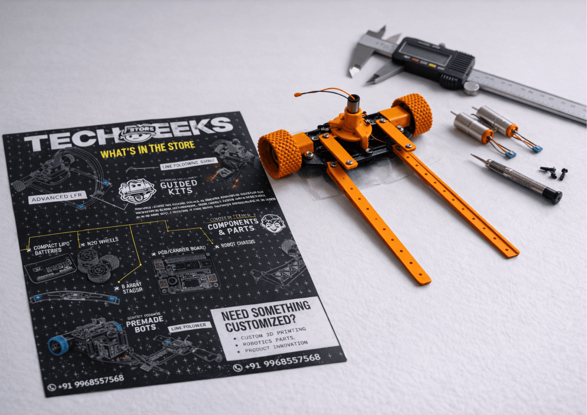 Suction chassis impeller closeup with techgeeks catalogue poster