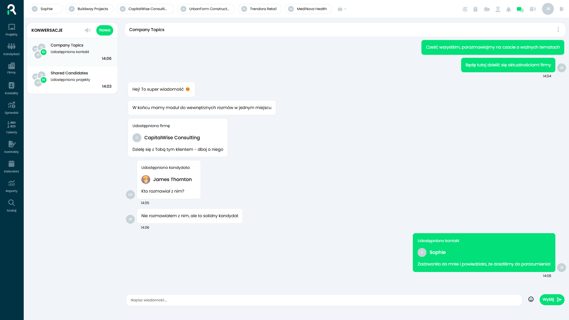 Komunikator i udostępnianie