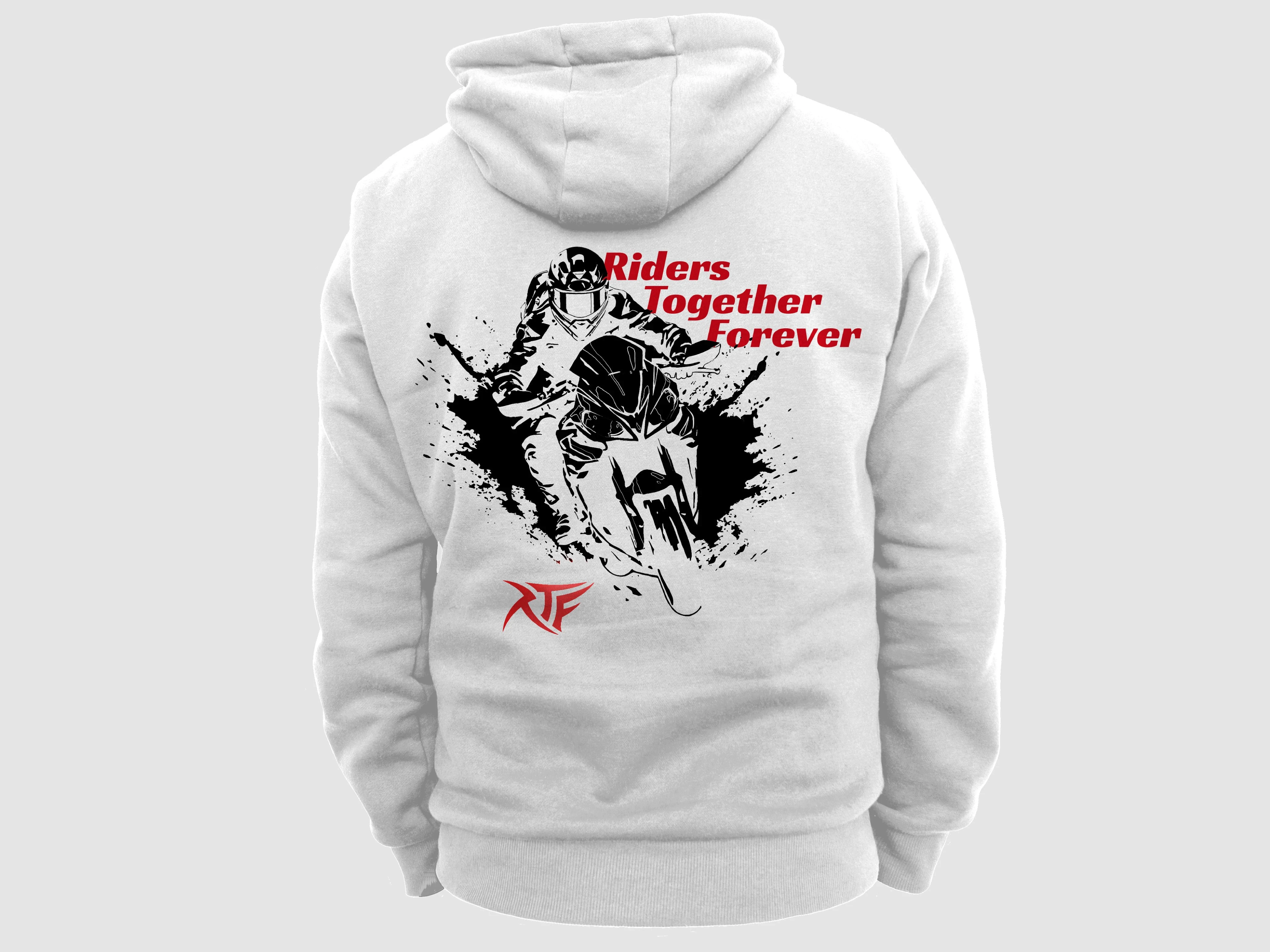 white hoodie RTF logo mockup