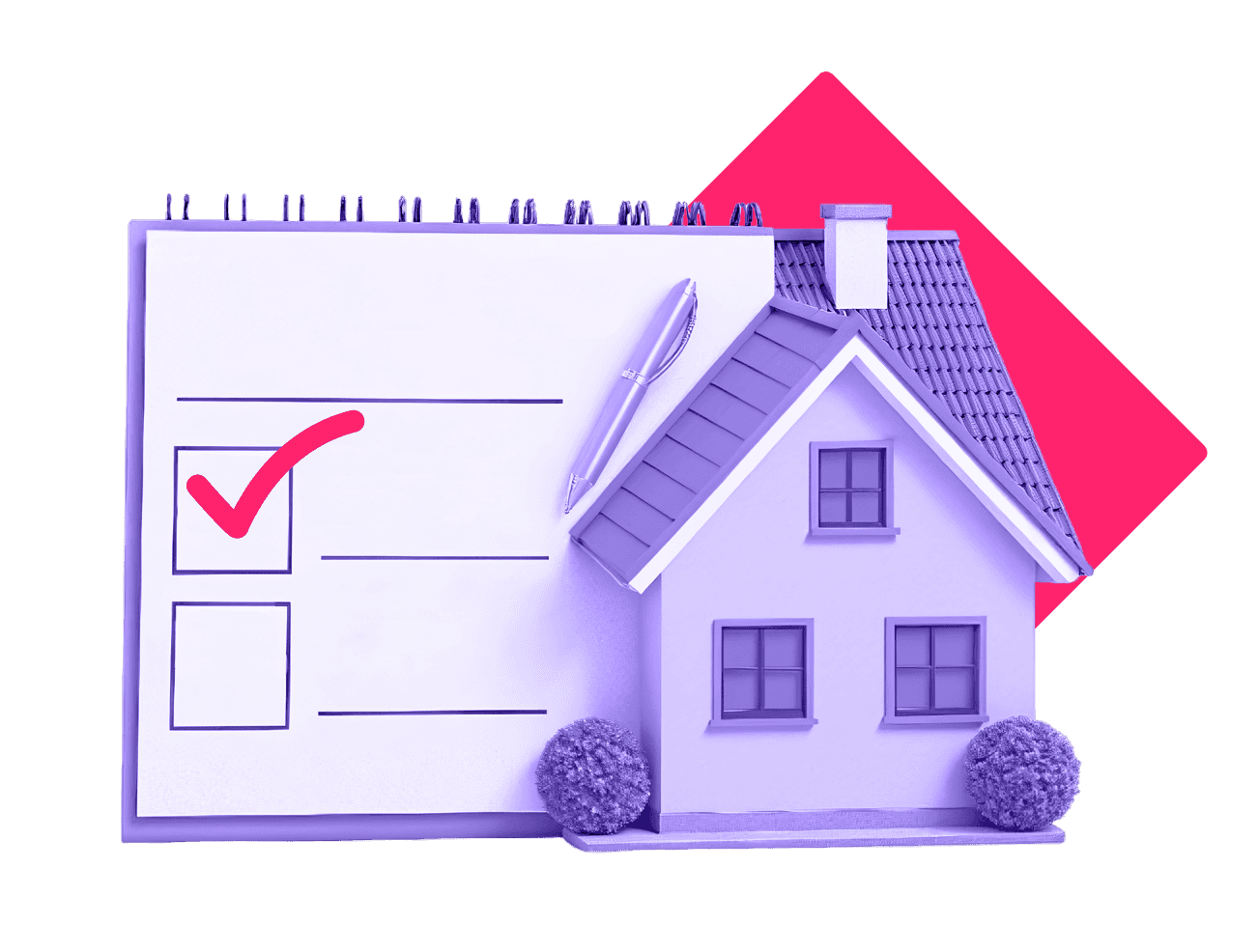 Illustration d'une maison avec un calendrier