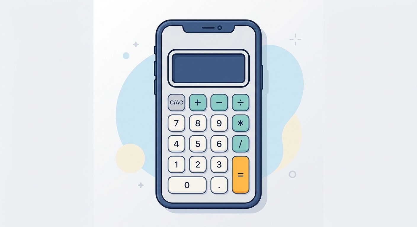 Flat illustration of a simple mobile app with a minimal single-function interface