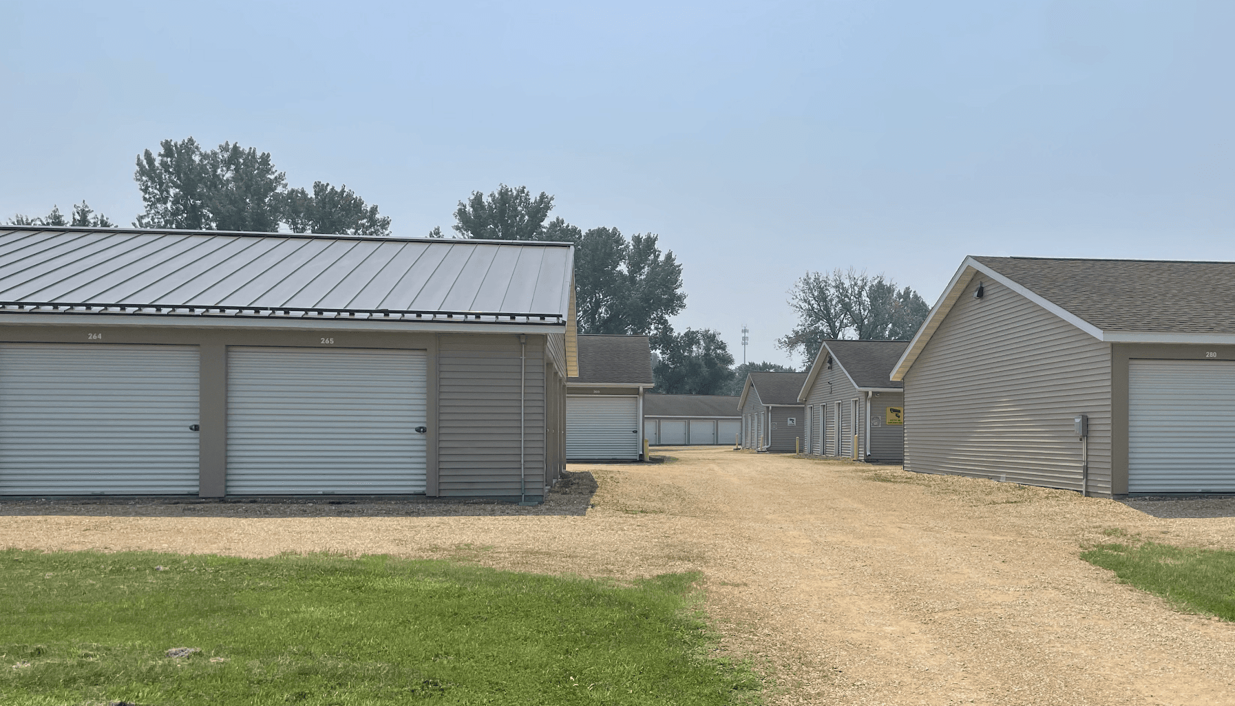 row of storage units