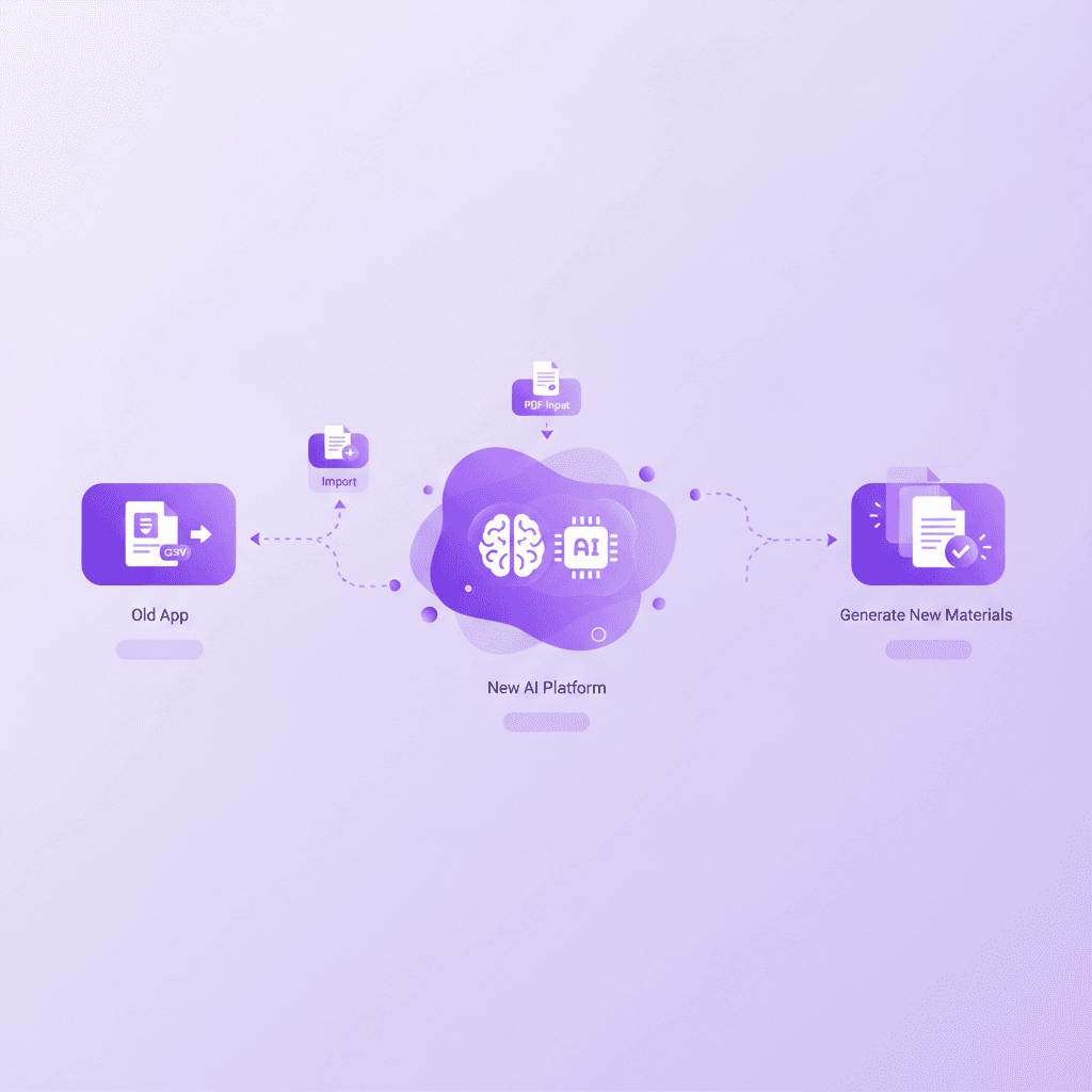 Step-by-step workflow for migrating to an AI study platform