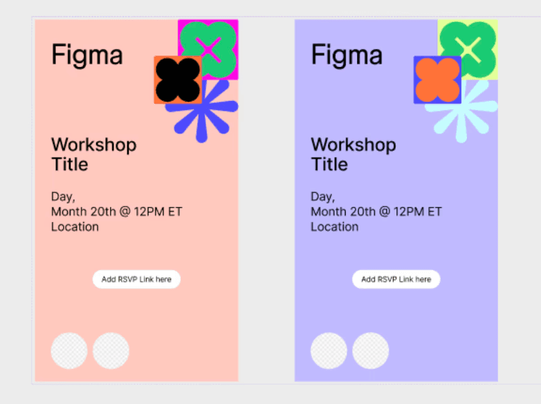 Workshop templates in color variations